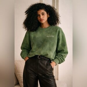 Museum of Peace & Quiet Green Tie Dye Logo Sweatshirt